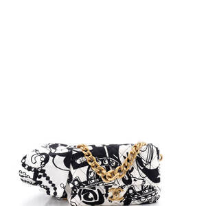 Chanel Mini Deer Coco Flap Bag Quilted Printed Canvas